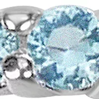 Sterling Silver Aquamarine Cubic Zirconia Band Ring