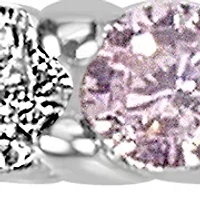 Sterling Silver White and Pink Cubic Zirconia Band Ring