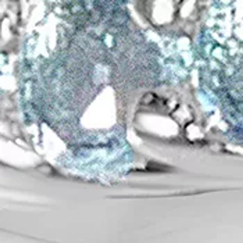 Fine Silver Plated Aqua Cubic Zirconia Pavé Ring