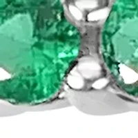 Fine Silver Plated Green Cubic Zirconia Pavé Ring