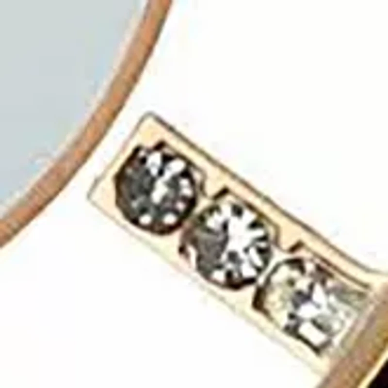 Two Tone Gold Crystal Bezel Bracelet Watch 