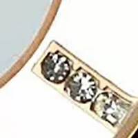 Two Tone Gold Crystal Bezel Bracelet Watch 