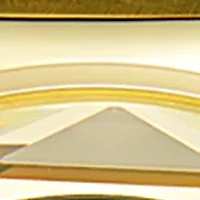 Gold Tone Faceted Bezel Green Dial Bracelet Watch