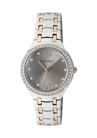 Two Tone Rose Crystal Bracelet Watch