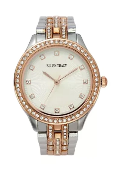Silver and Rose Gold Tone Watch