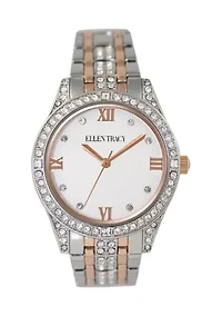 Two Tone Rose Crystal Bracelet Watch