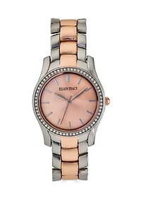 Two Tone Rose Crystal Bracelet Watch