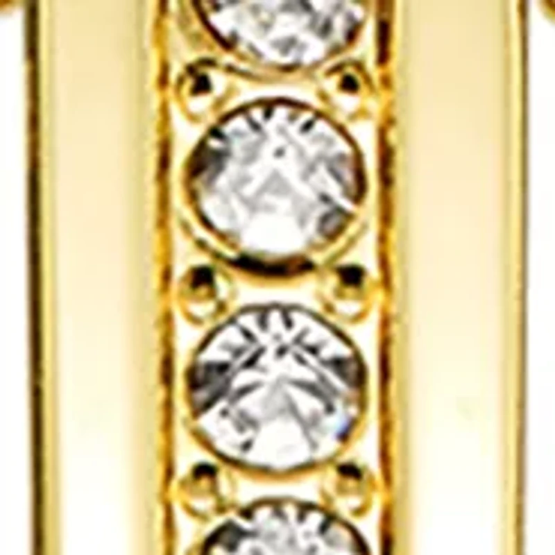 Gold Tone Faceted Rectangular Case Adjustable Bangle Watch
