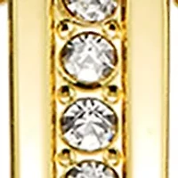 Gold Tone Faceted Rectangular Case Adjustable Bangle Watch