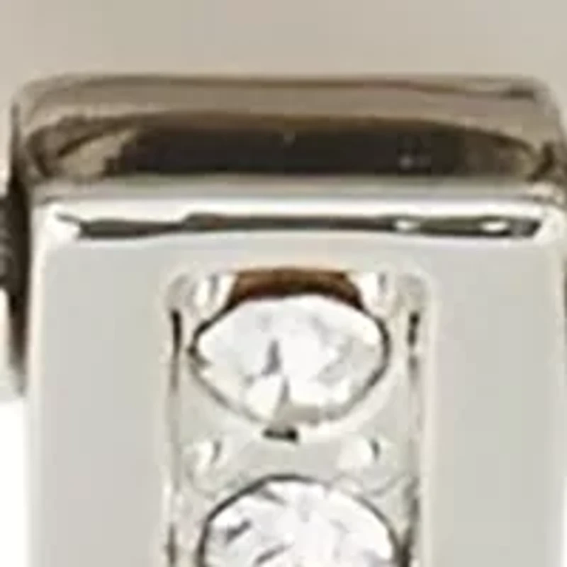 Silver Tone 20 Millimeter Faceted Bezel Watch