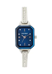 Silver Tone 20 Millimeter Faceted Bezel Watch
