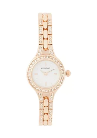 Rose Gold Tone 22 Millimeter Crystal Dial Watch