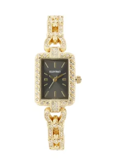 Gold Tone 20 Millimeter Crystal Bracelet Watch