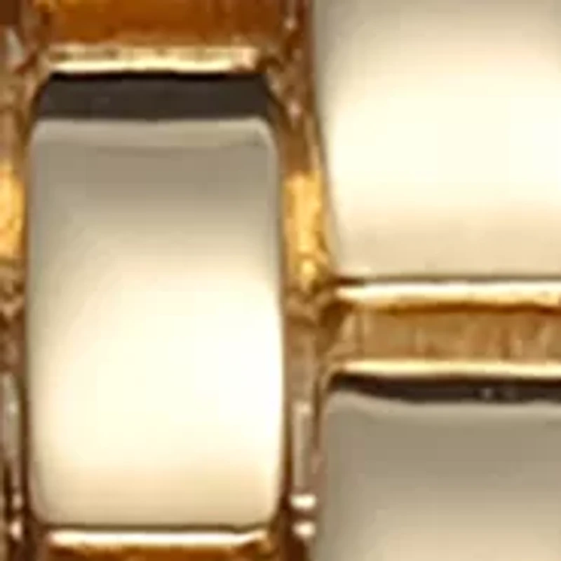 Gold Tone 23 Millimeter Crystal Square Mini Bracelet Watch