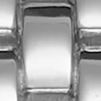 Silver Tone Mother of Pearl Square Mini Bracelet Watch