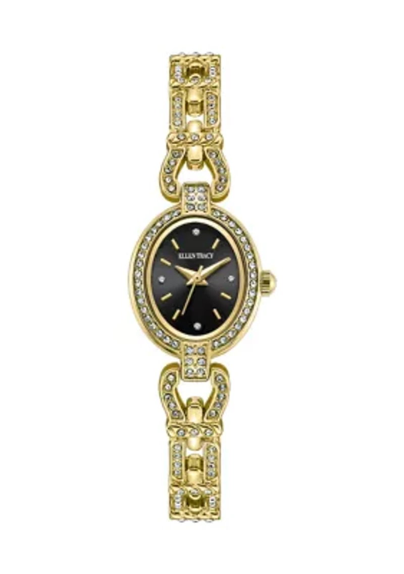 Oval Crystal Filigree Bracelet Watch