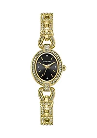 Oval Crystal Filigree Bracelet Watch
