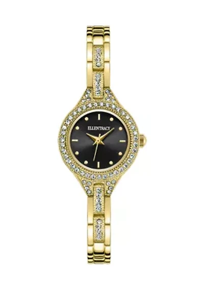Pavé Black Dial Analog Watch 