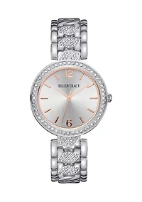 Women's Pavé Rose Dial Analog Watch 