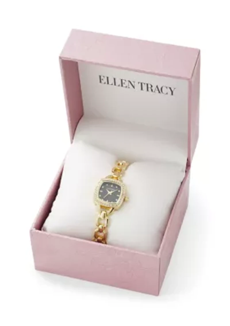 Crystal Pave Gold Tone Watch