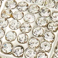 Womens Crystal Pave Necklace Button Earrings And Watch Set