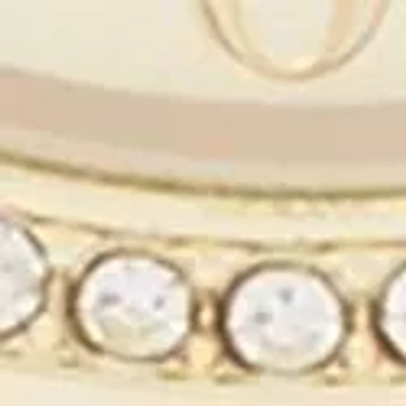 Gold Tone Watch and Heart Cuff Bracelet Set