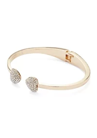 Gold Tone Watch and Heart Cuff Bracelet Set