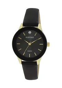 Gold Tone Genuine Diamond Strap Watch
