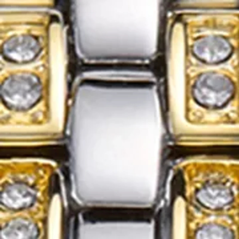 Women's Two-Tone Pave Necklace Earring and Watch Set