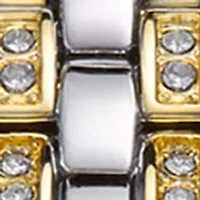 Women's Two-Tone Pave Necklace Earring and Watch Set