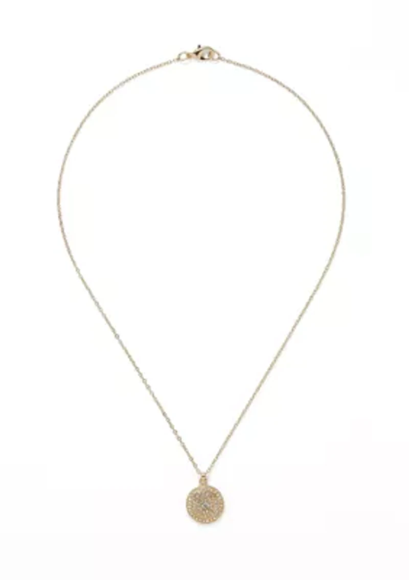 Watch, Round Pendant Necklace and Stud Earrings Set