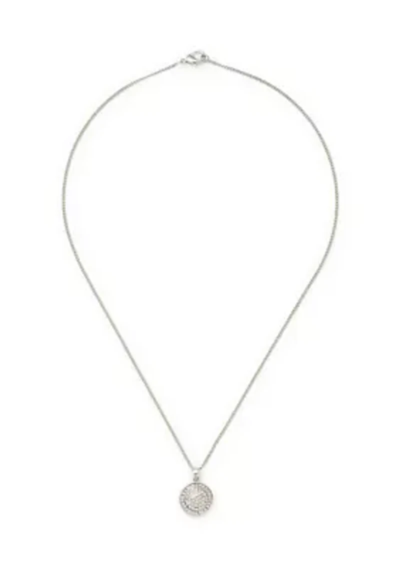 Women's Crystal Watch with Button Earring and Pendant Necklace Set