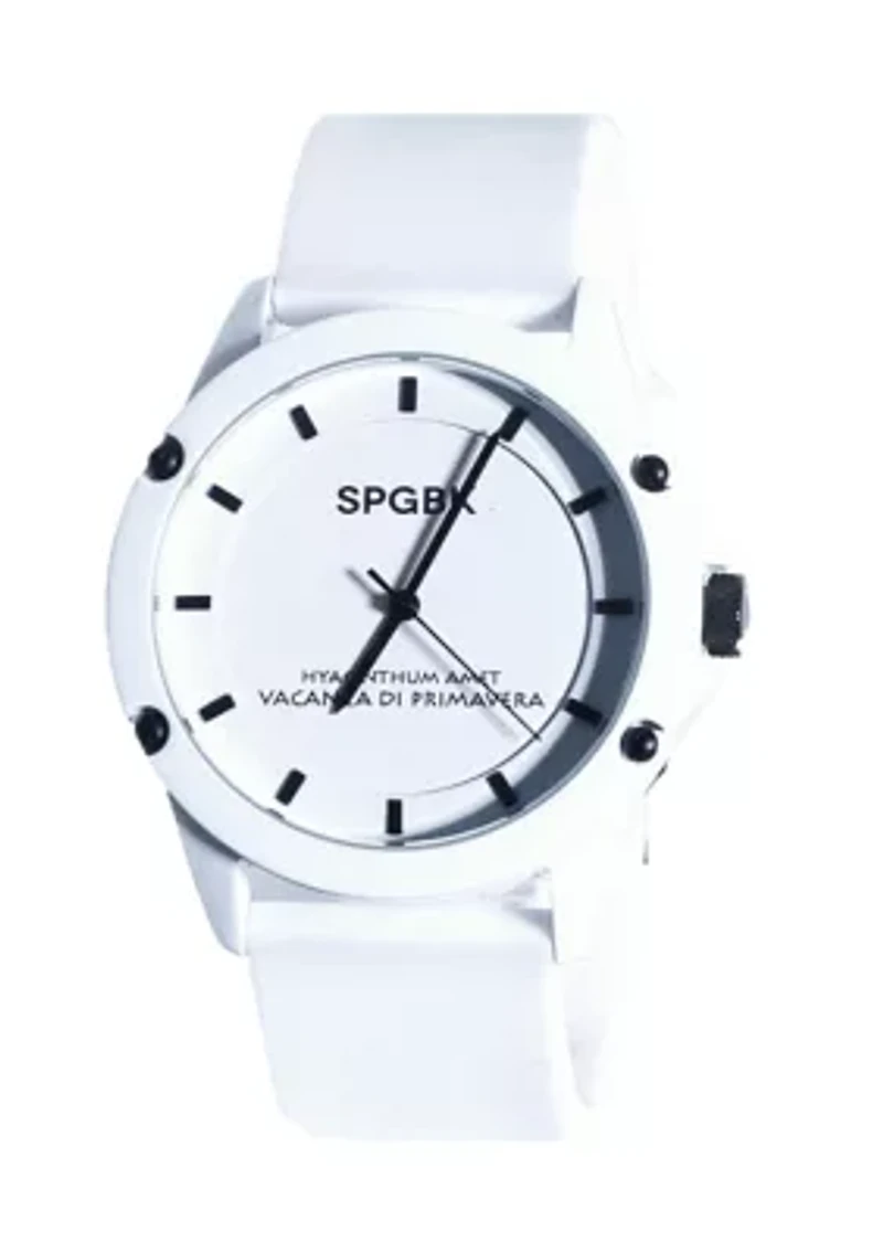 Unisex Country Club White Silicone Band Watch - 44 Millimeter