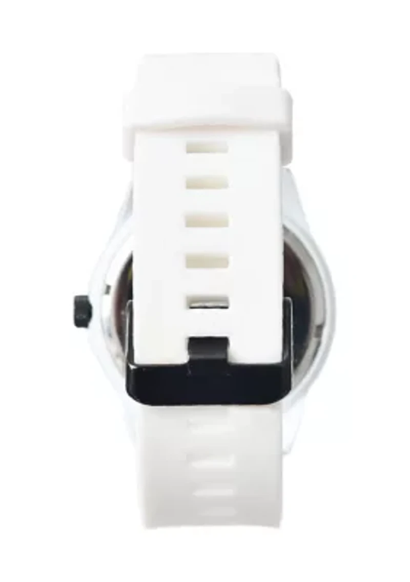 Unisex Country Club White Silicone Band Watch - 44 Millimeter