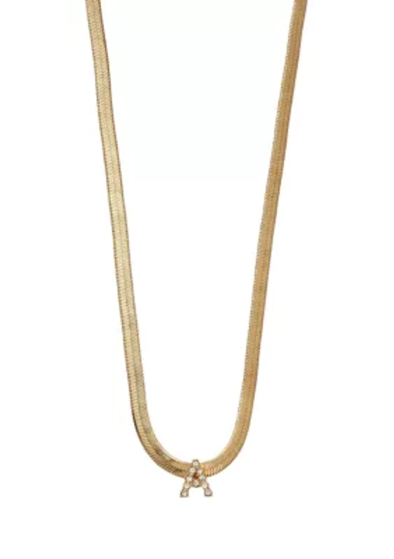 Herringbone Initial Necklace