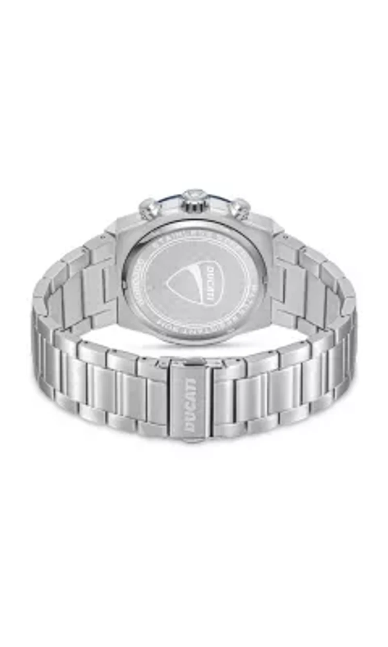 Chronograph Quartz Watch With Stainless Steel Bracelet, Blue Dial 44Mm Case