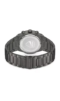 Chronograph Quartz Watch With Black Metal Bracelet Black Dial 44Mm Case