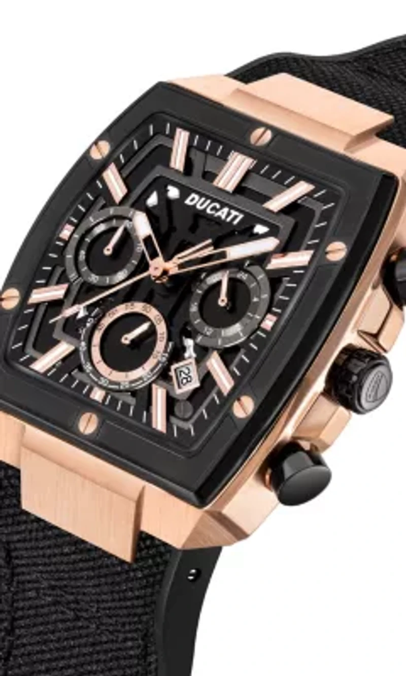 Chronograph Quartz Watch With Silicon & Nylon Strap