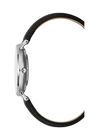 Women's Black Leather Strap Watch