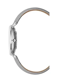 Women's Gray Leather Strap Watch 
