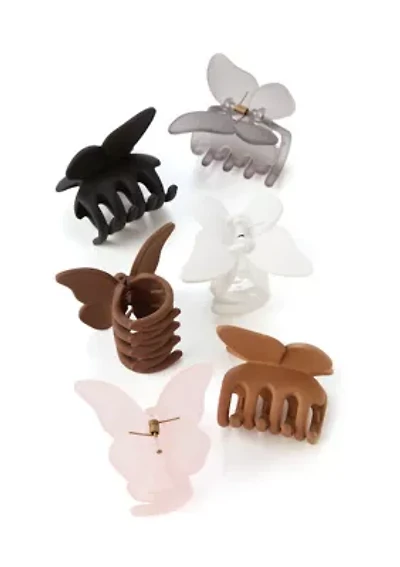 Assorted Butterfly Claw Clip 6 Piece Set