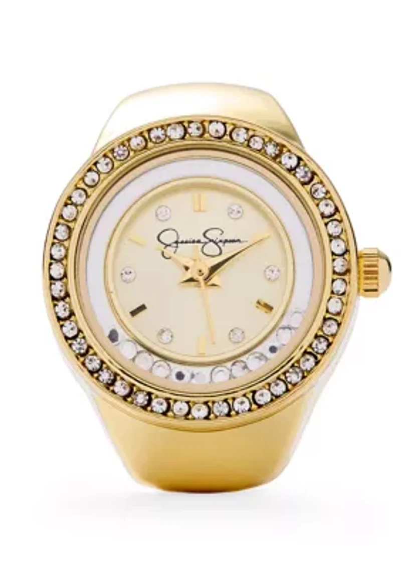Crystal Pavé Ring Watch