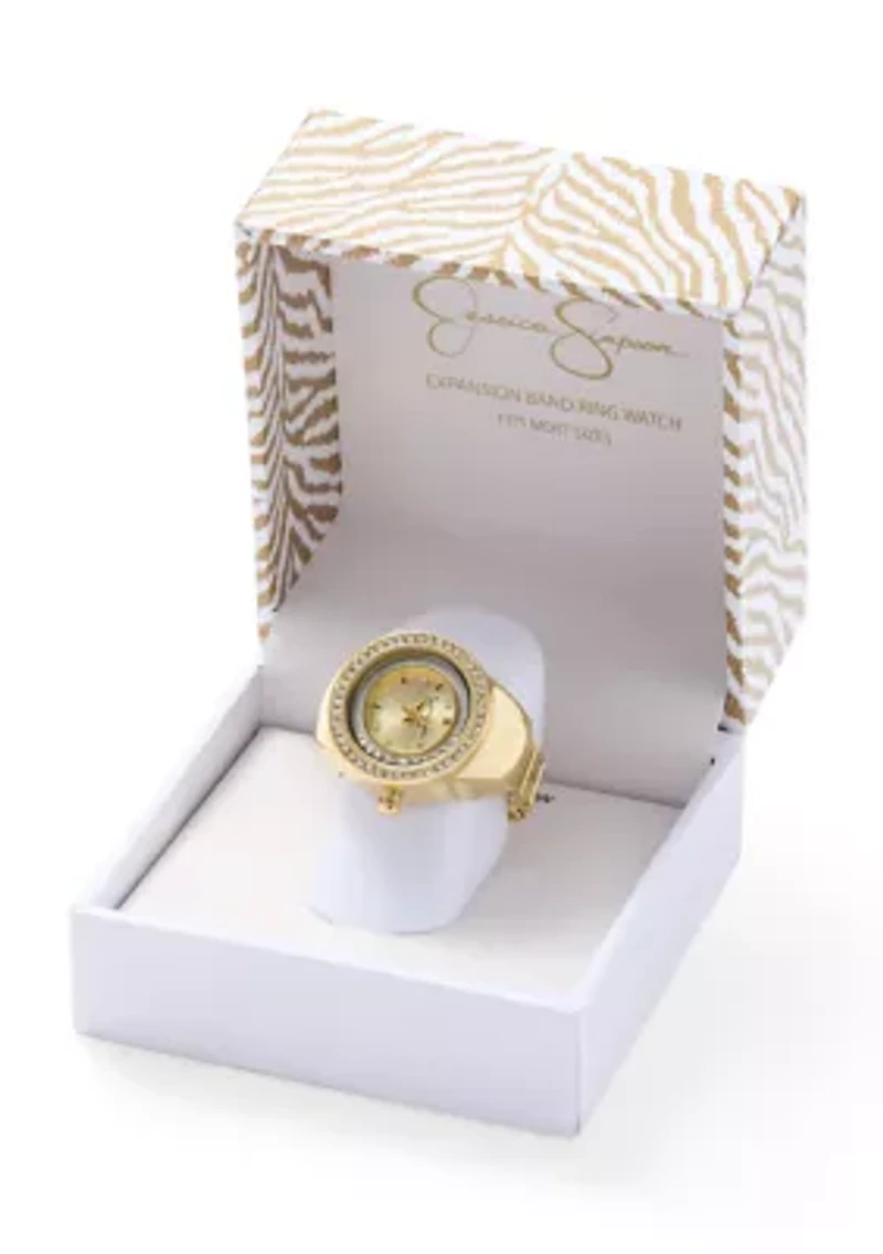 Crystal Pavé Ring Watch