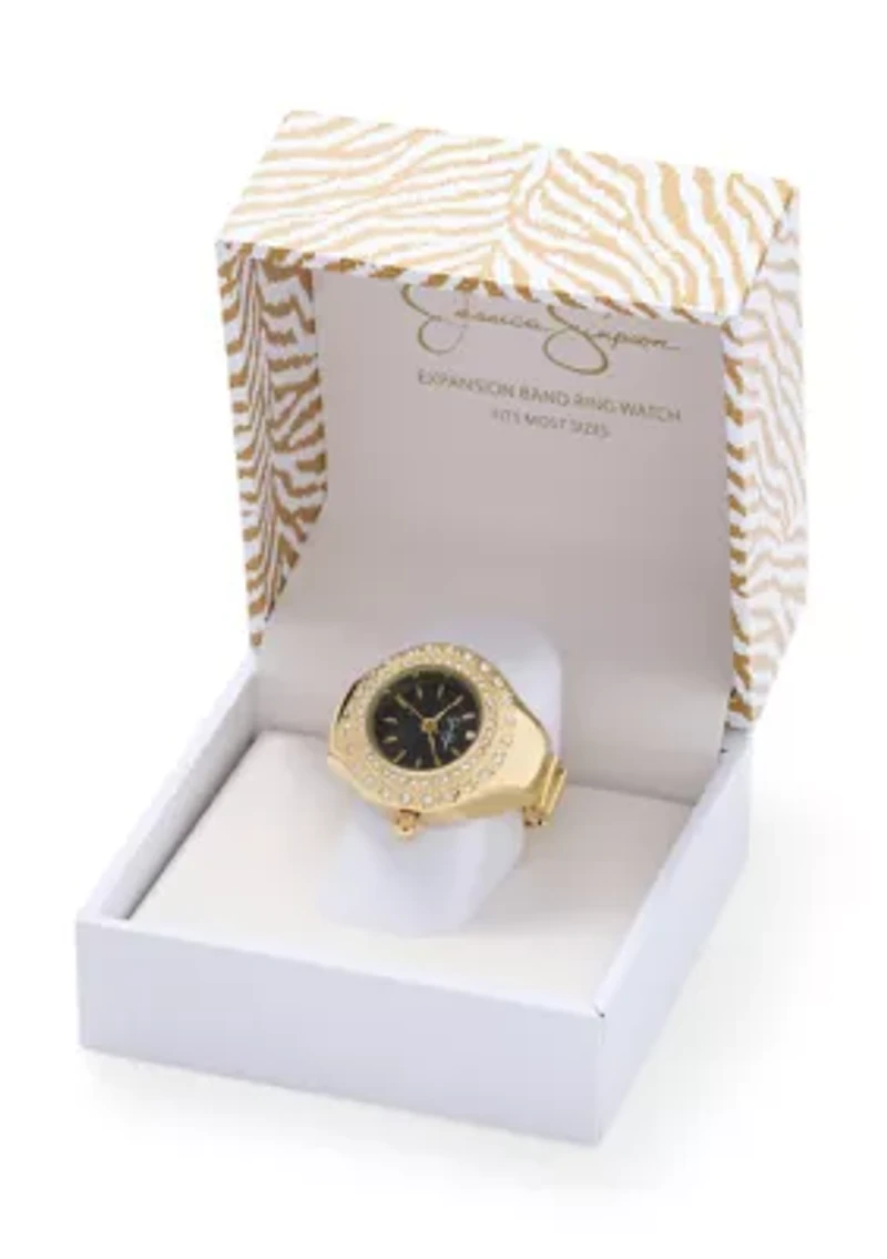 Crystal Pavé Ring Watch