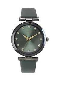 Hematite Tone Green 34 Millimeter Watch
