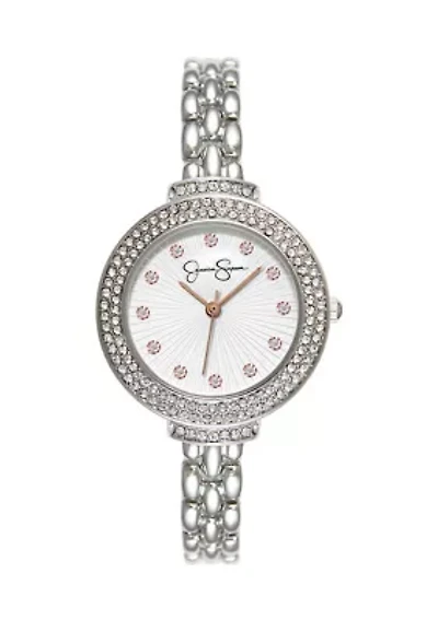 Crystal Bezel Skinny Bracelet Watch