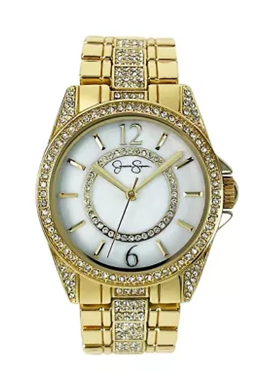 Gold Tone Mother of Pearl Dial Bracelet Watch