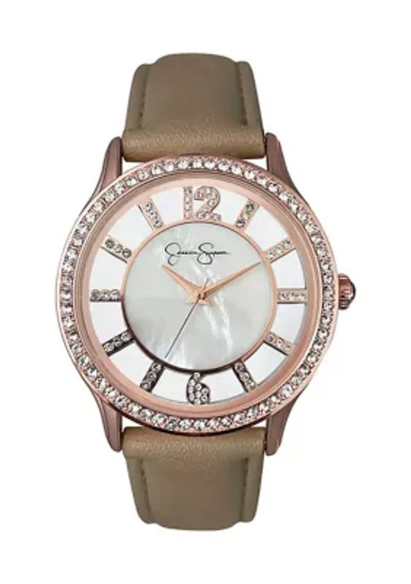 Rose Gold See Through Mother of Pearl Strap Watch