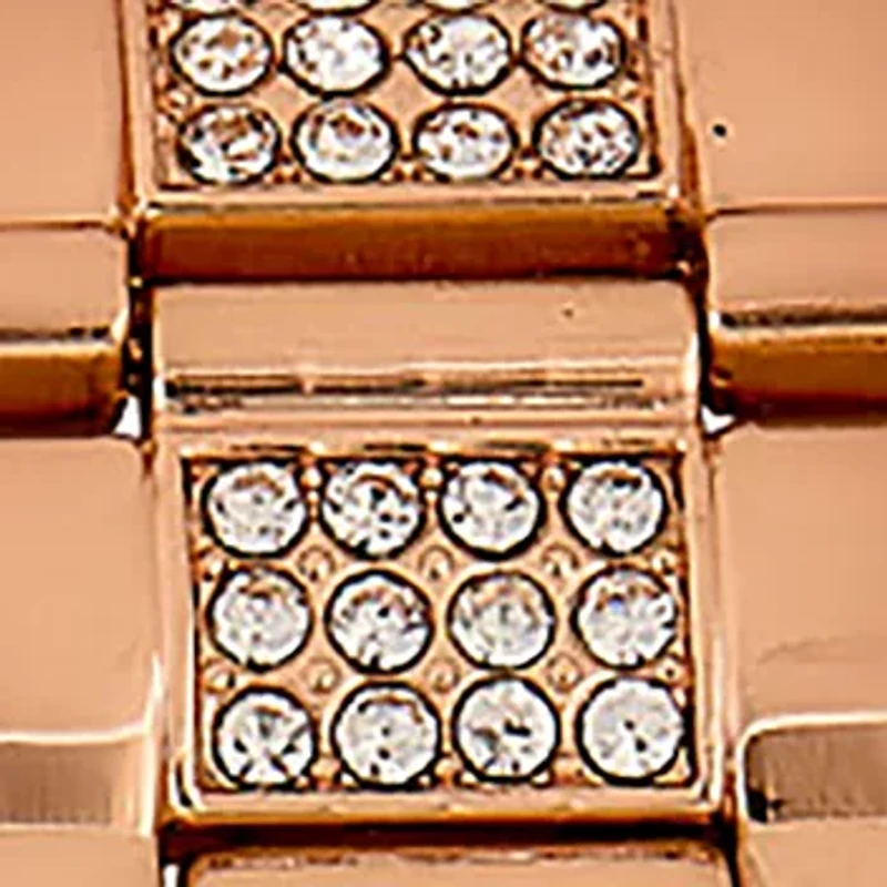 Rose Gold Tone Crystal Bracelet Watch