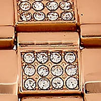 Rose Gold Tone Crystal Bracelet Watch